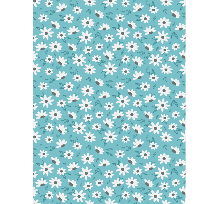 Dining room wallpaper with daisy floral design - TenStickers