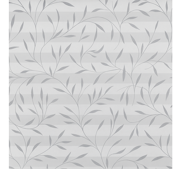 Bathroom wallpaper with white and grey plants - TenStickers