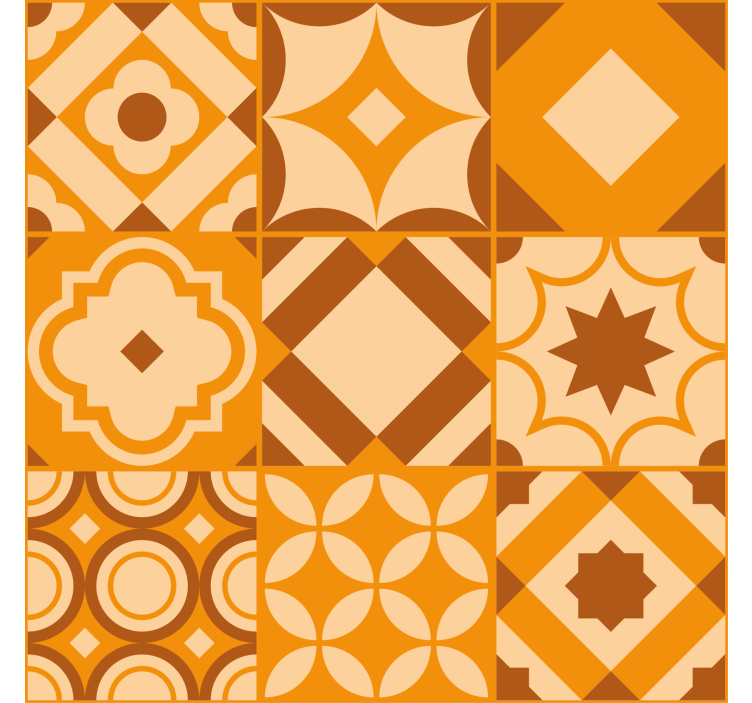 Kitchen wallpaper rustic tile design - TenStickers