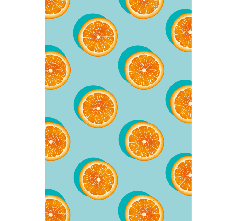 Kitchen wallpaper with citrus slice design - TenStickers