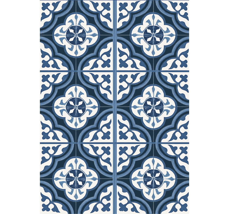 Living room wallpaper blue majorica portuguese - TenStickers