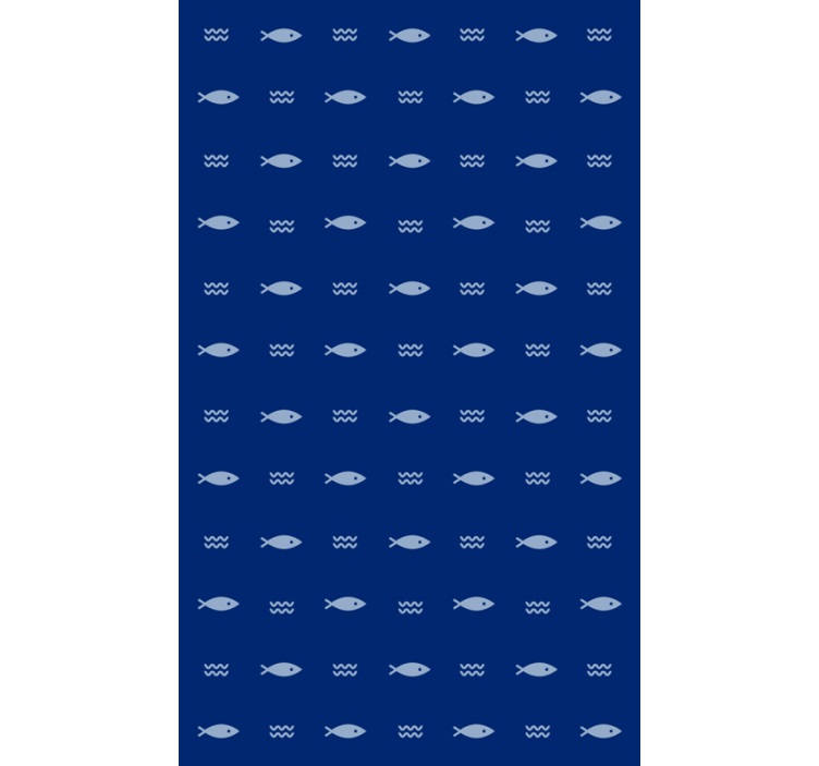 Bathroom wallpaper fish patterned bathmat - TenStickers