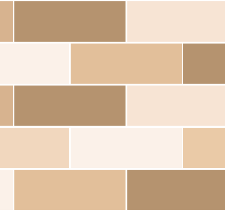 Bathroom wallpaper in neutral brick tiles - TenStickers