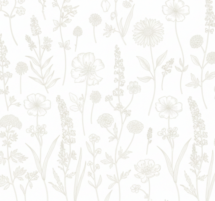 Living room wallpaper botanical sketch trail - TenStickers