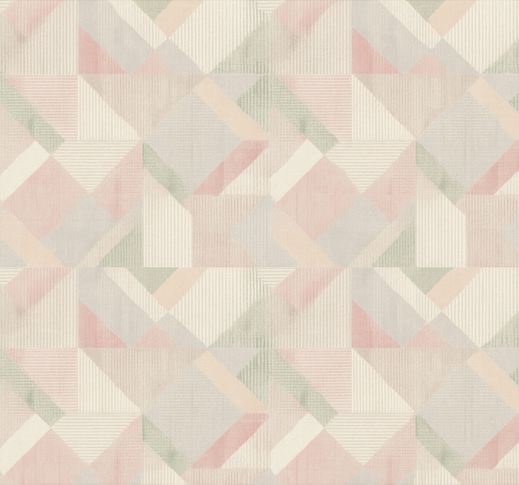 Master bedroom wallpaper pastel woven geometric - TenStickers