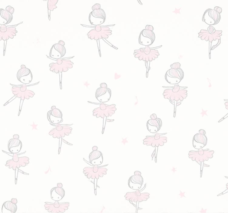 Cute ballerina living room wallpaper - TenStickers