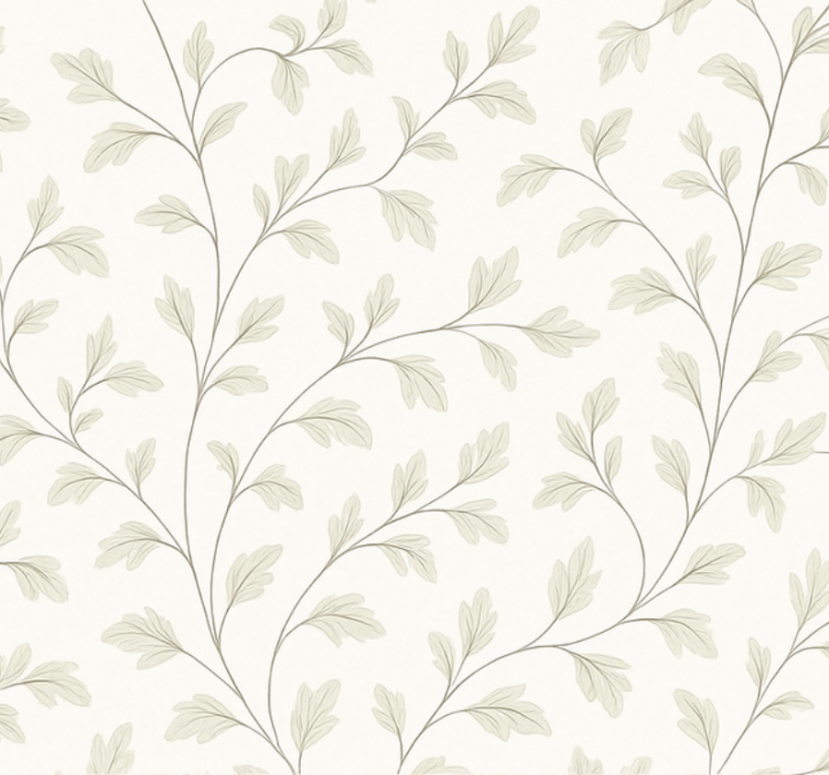 Living room wallpaper subtle leaf design - TenStickers