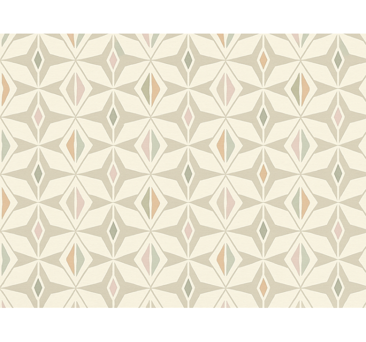 Living room wallpaper in vibrant geometric design - TenStickers