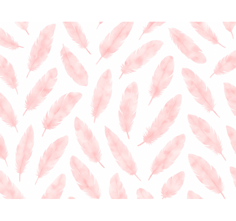 Master bedroom wallpaper pink feather design - TenStickers