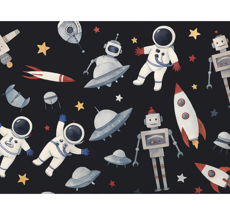 Kids wallpaper cosmic children - TenStickers