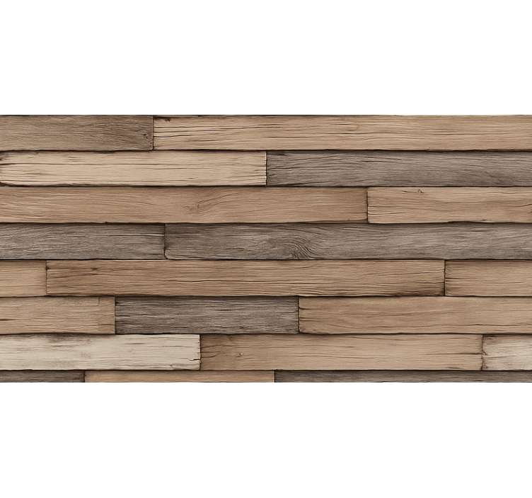 Living room wallpaper rustic 3d wood design - TenStickers