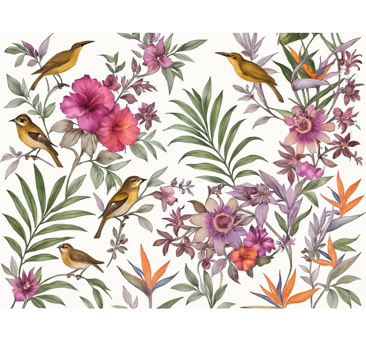 Master bedroom wallpaper colorful forest - TenStickers