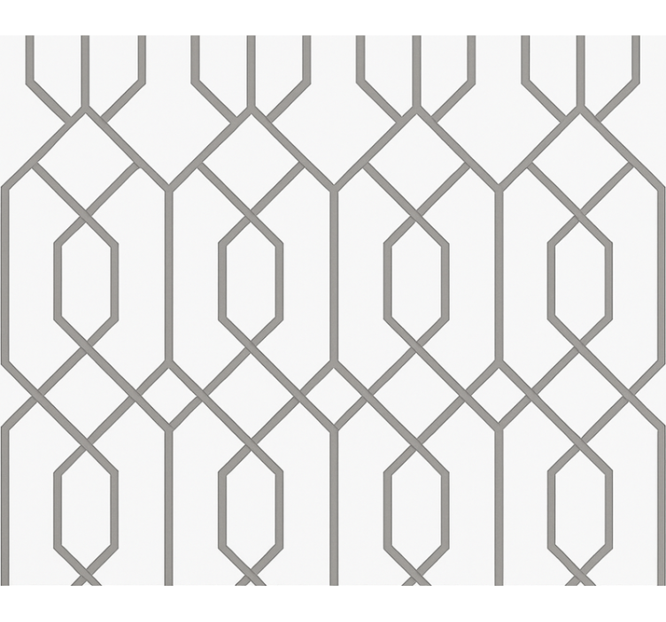 Living room wallpaper in grey geometric design - TenStickers