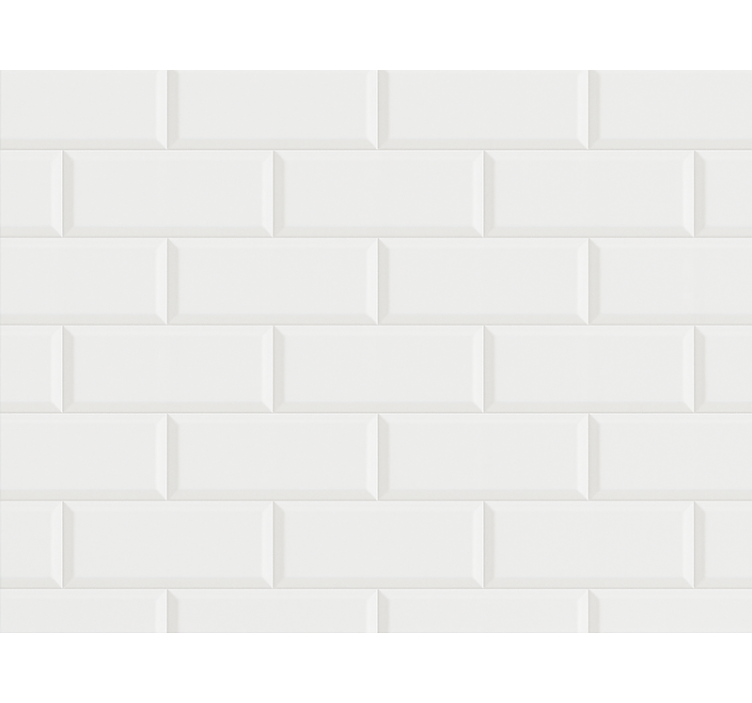 Bathroom wallpaper white tile design - TenStickers