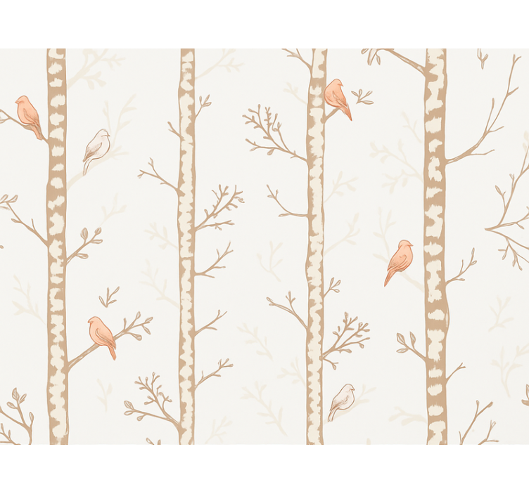 Kids wallpaper birds and trees design - TenStickers