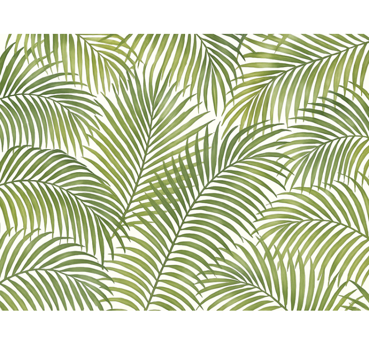 Leaf wallpaper green palm fronds - TenStickers