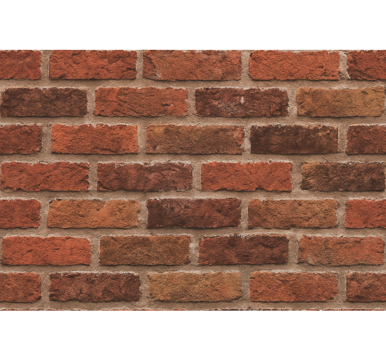 Living room wallpaper red brick effect - TenStickers