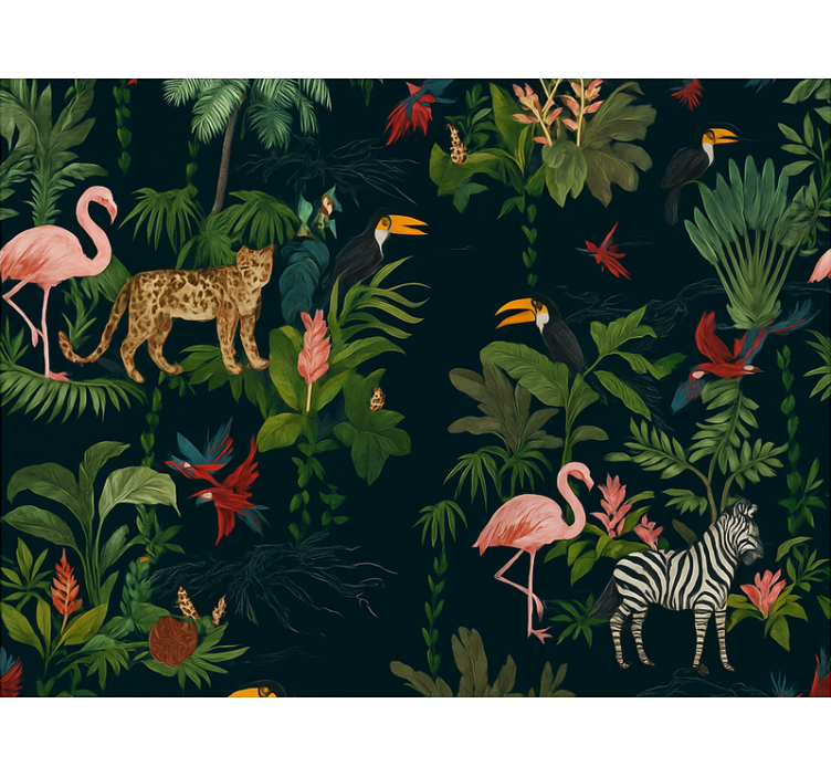 Master bedroom wallpaper dark exotic design - TenStickers