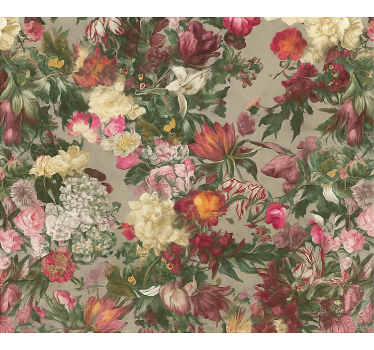 Master bedroom wallpaper vintage flowers design - TenStickers