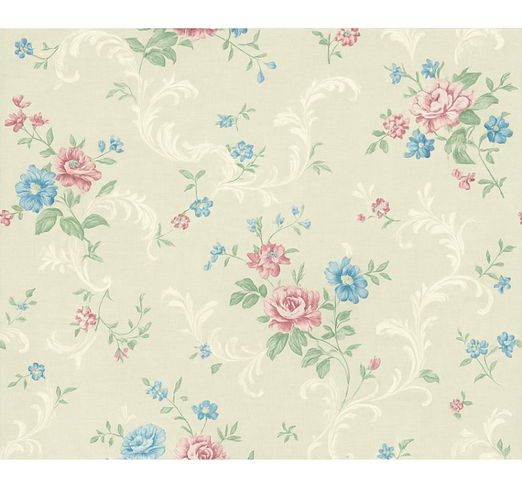 Master bedroom wallpaper simple floral pattern - TenStickers