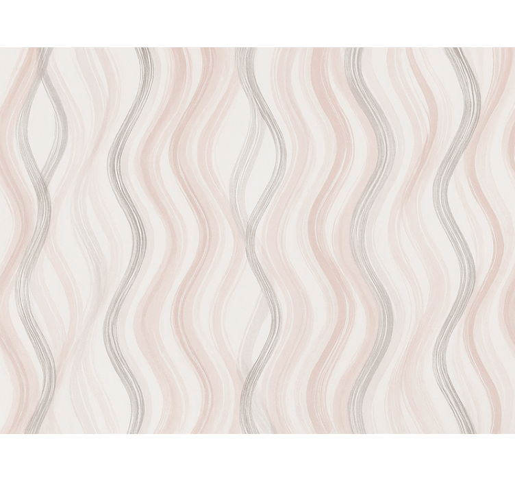 Kids wallpaper light grey and pink watercolor lines - TenStickers
