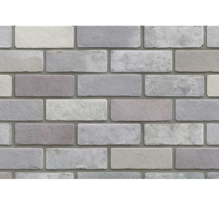 Living room wallpaper light grey bricks - TenStickers