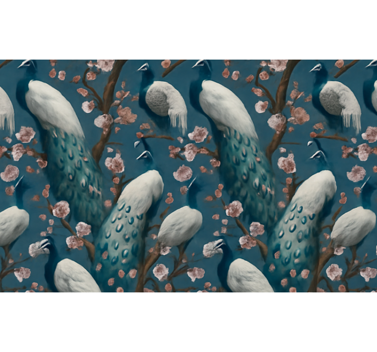 Elegant beautiful peacocks master bedroom wallpaper - TenStickers