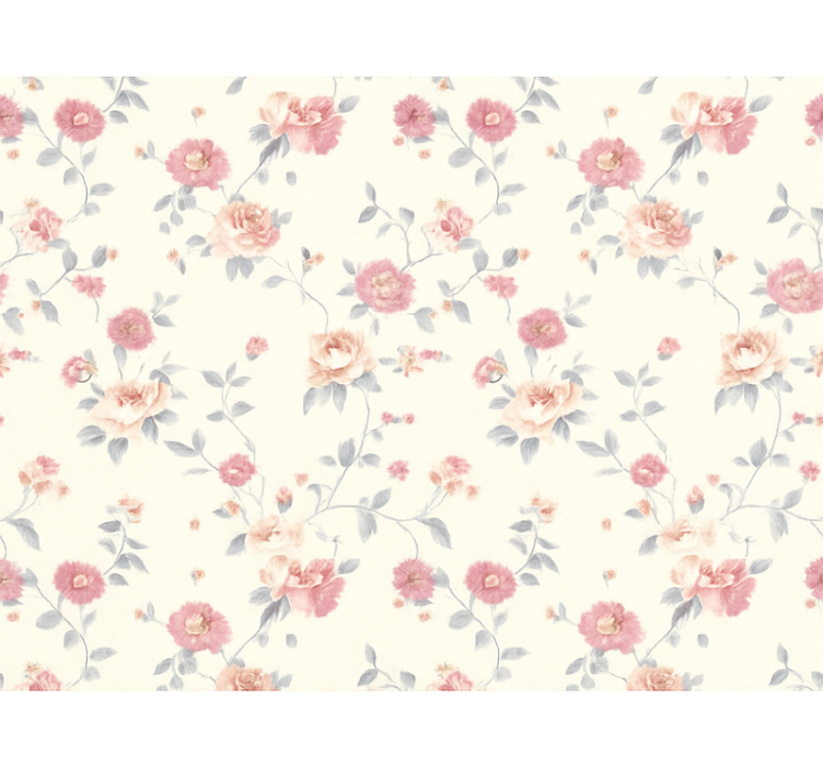 Master bedroom wallpaper textile floral print - TenStickers