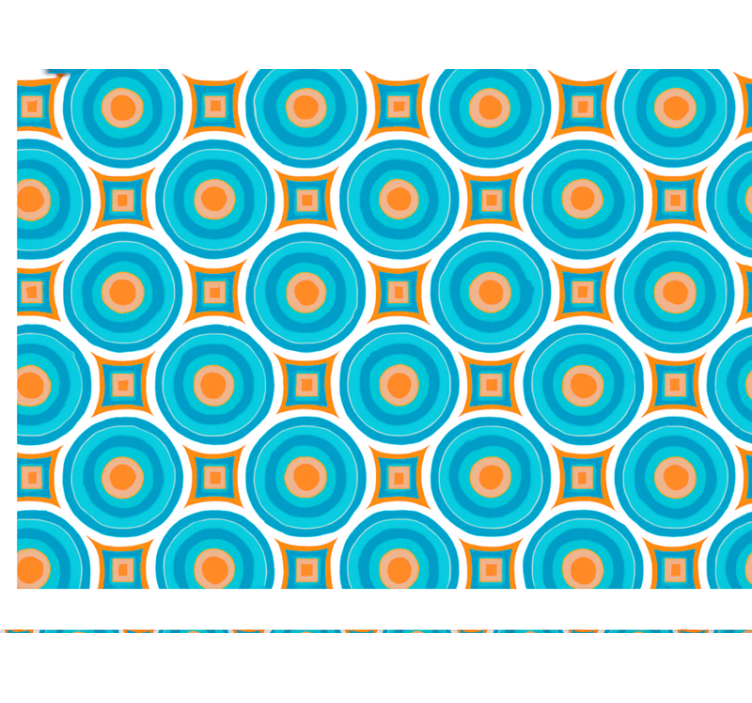 Living room wallpaper abstract blue circular patterns - TenStickers