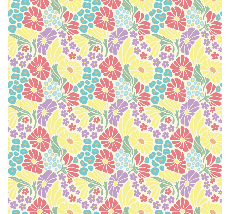 Flower wallpaper pastel blooms - TenStickers