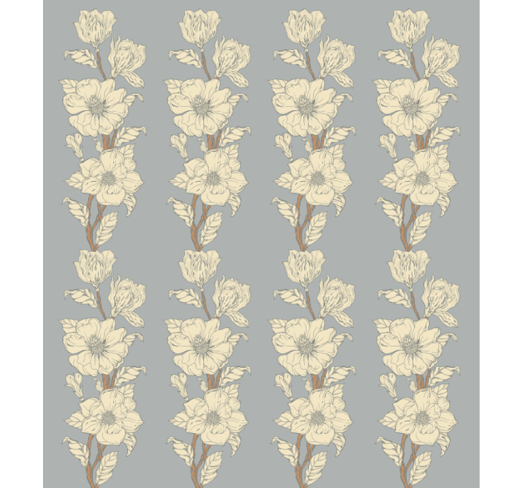 Flower wallpaper in new nostalgic magnolia style - TenStickers