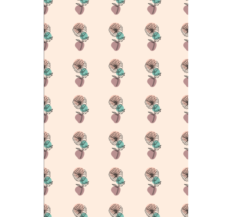 Flower wallpaper daisy flower nature line art design - TenStickers