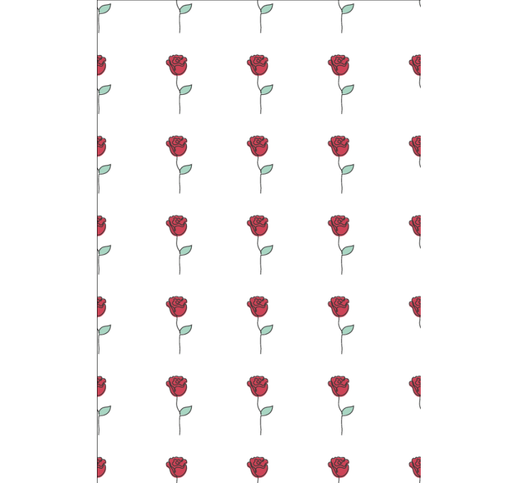 Flower wallpaper featuring cute red rose line art - TenStickers