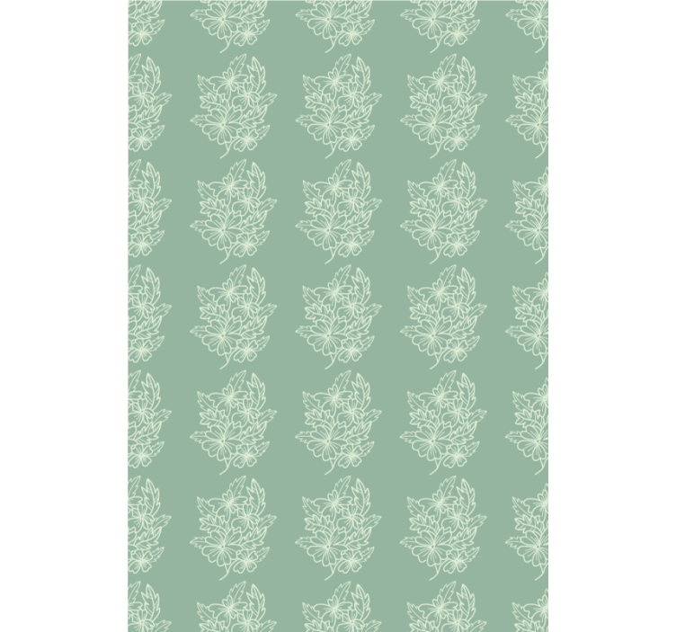 Green minimalist beautiful flower wallpaper - TenStickers