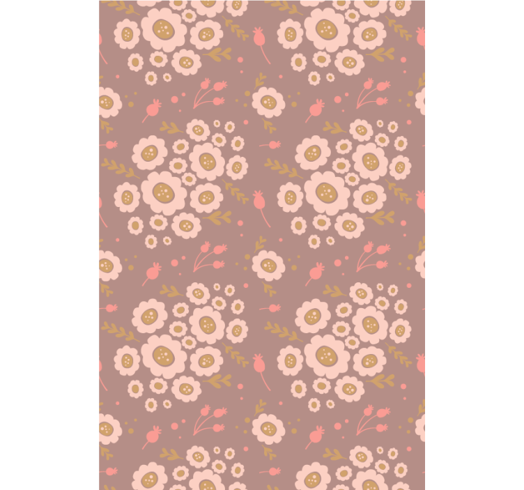 Floral ornament wallpaper in pastel folk art design - TenStickers