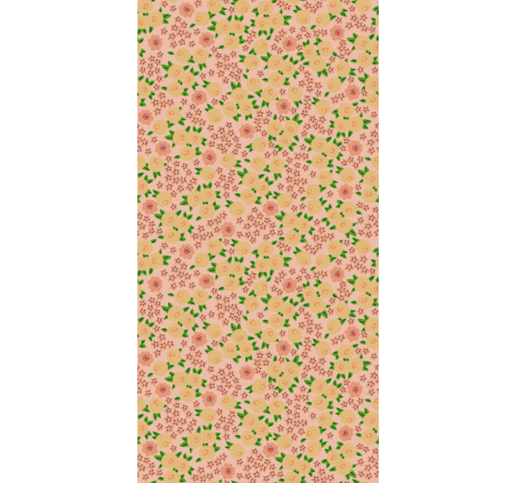Floral ornament wallpaper original peach floral design - TenStickers