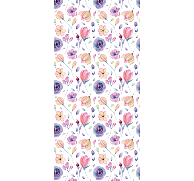 Floral ornament wallpaper in soft purple blooms - TenStickers