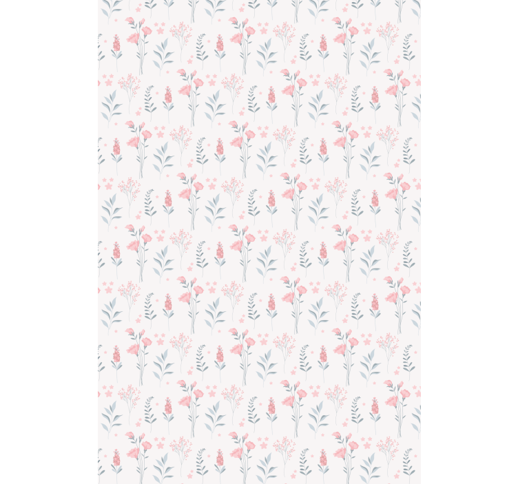 Floral ornament wallpaper pink blossom flowers - TenStickers
