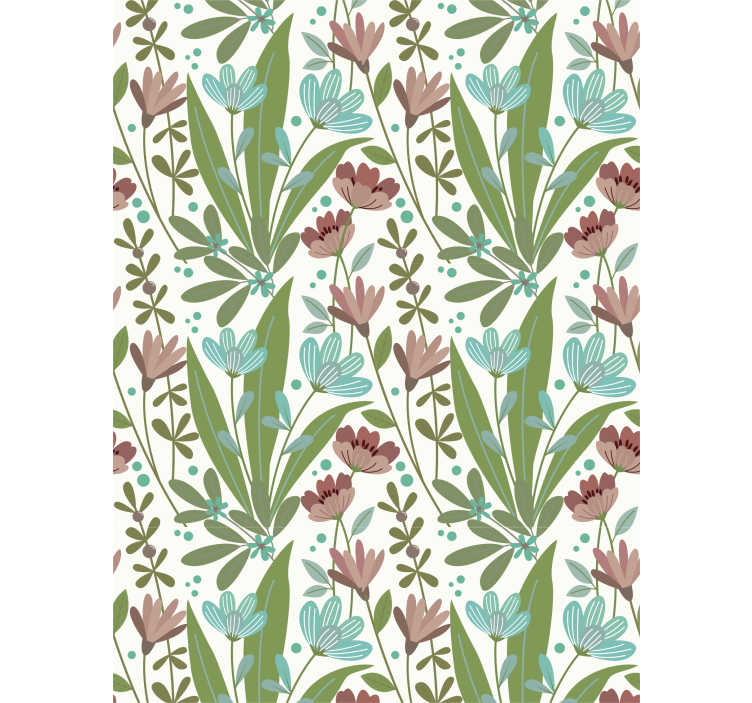Floral ornament wallpaper in vintage floral style - TenStickers