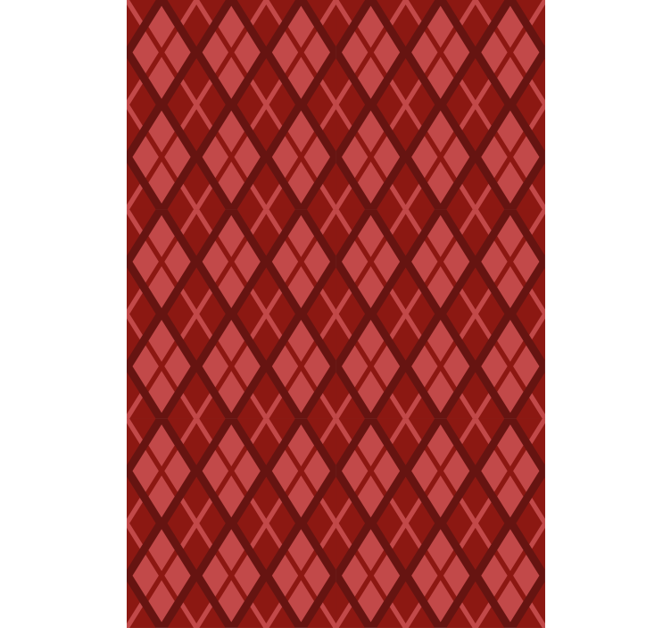 Master bedroom wallpaper red geometric diamond pattern - TenStickers