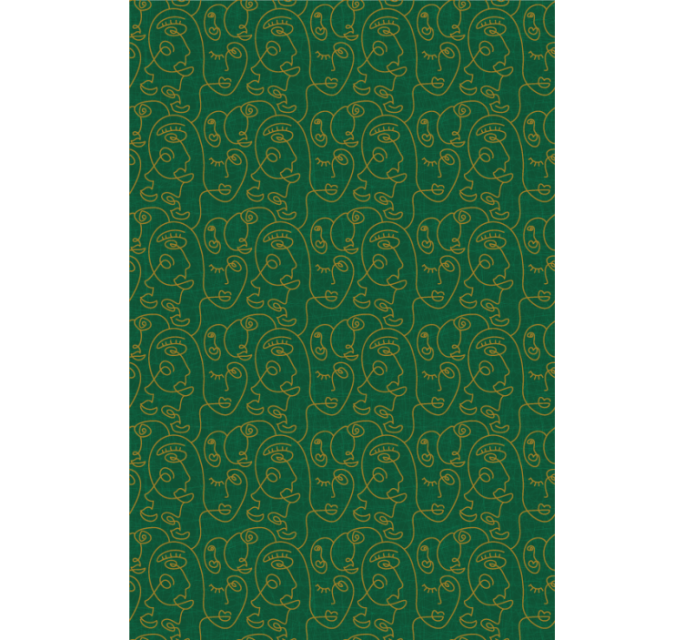 Master bedroom wallpaper abstract green women art - TenStickers