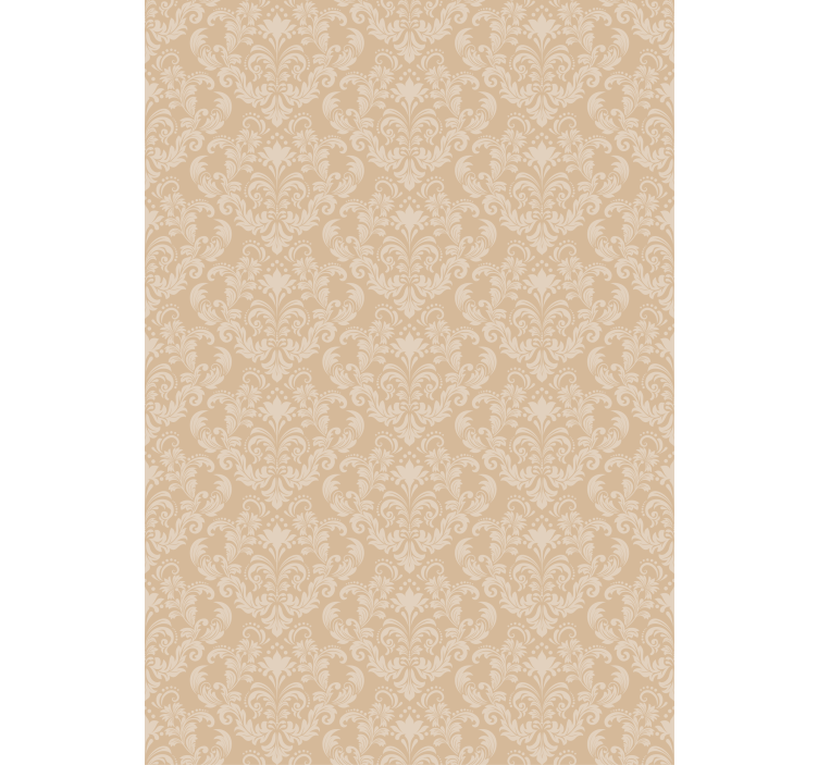 Master bedroom wallpaper damask beige pattern - TenStickers