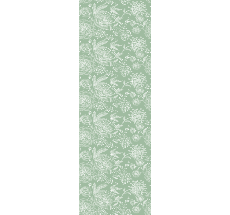 Green floral grandmillennial style bedroom wallpaper - TenStickers