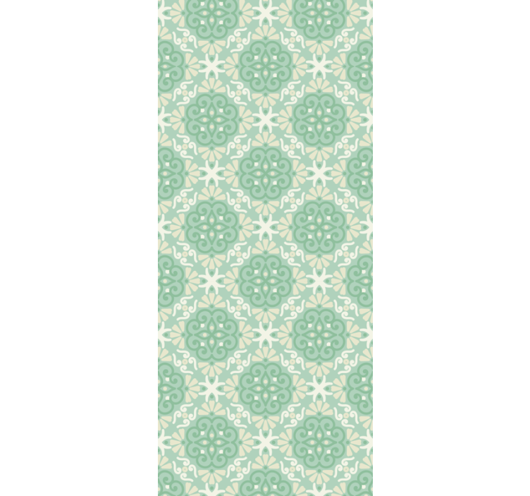 Bedroom wallpaper nordic green floral design - TenStickers