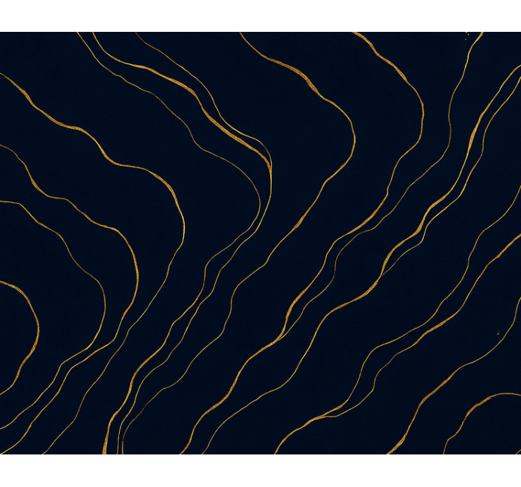 Bedroom wallpaper dark blue and gold marble - TenStickers