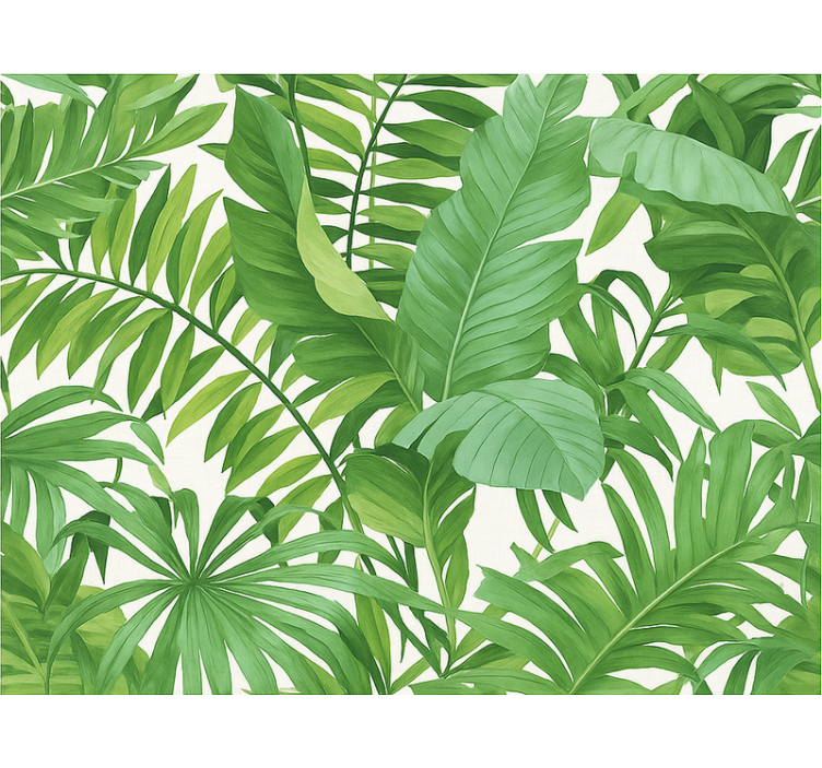 Bedroom wallpaper tropical leaves design - TenStickers