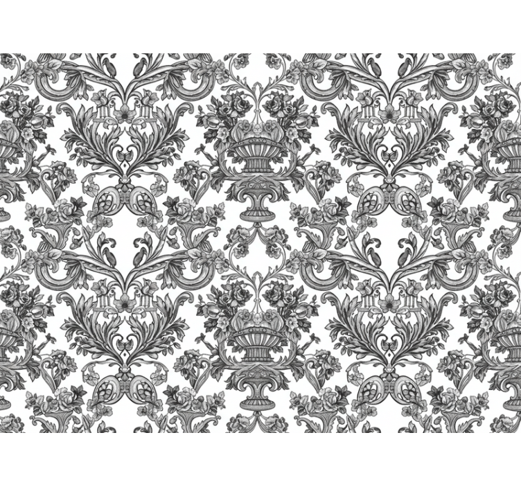 Baroque wallpaper shadowy secret garden - TenStickers