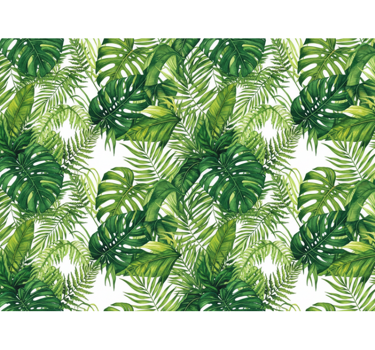 Kitchen wallpaper rainforest green leaves - TenStickers