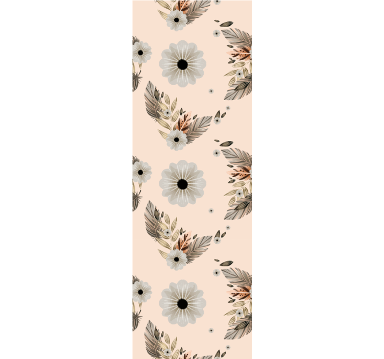 Bedroom wallpaper pink and black pastel flower design - TenStickers