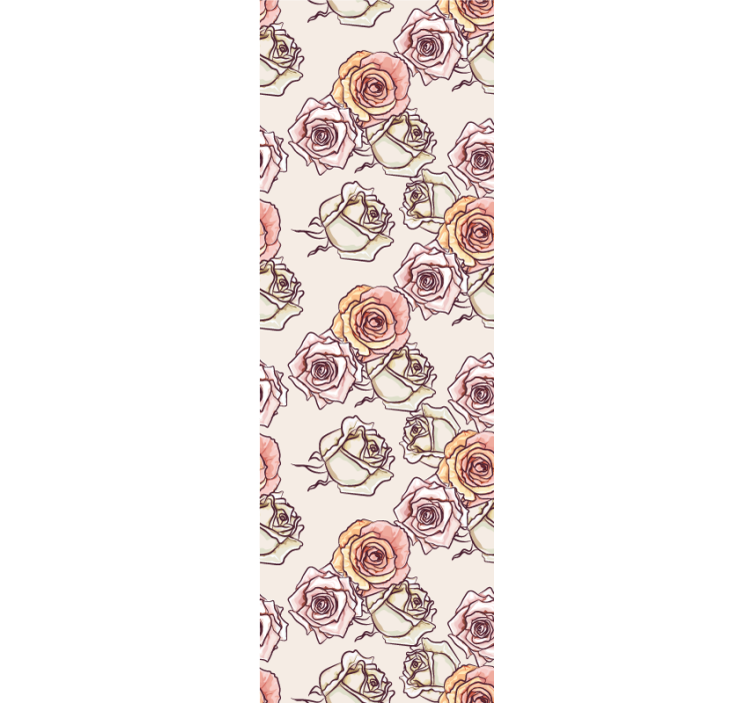 Bedroom wallpaper roses pattern english design - TenStickers